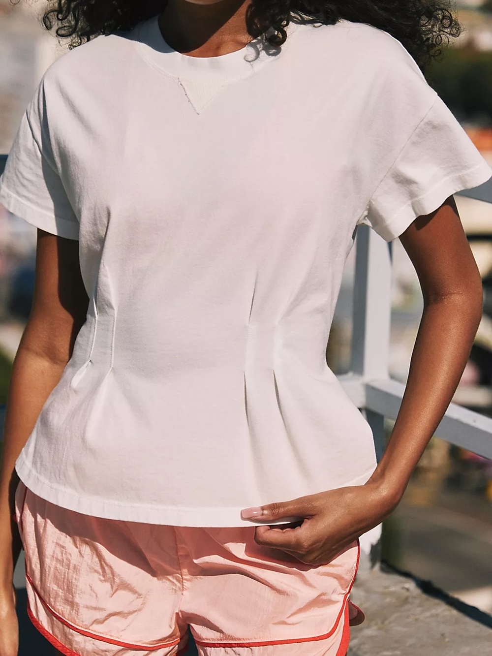 Free People movement mind your body White Peplum Crewneck Top